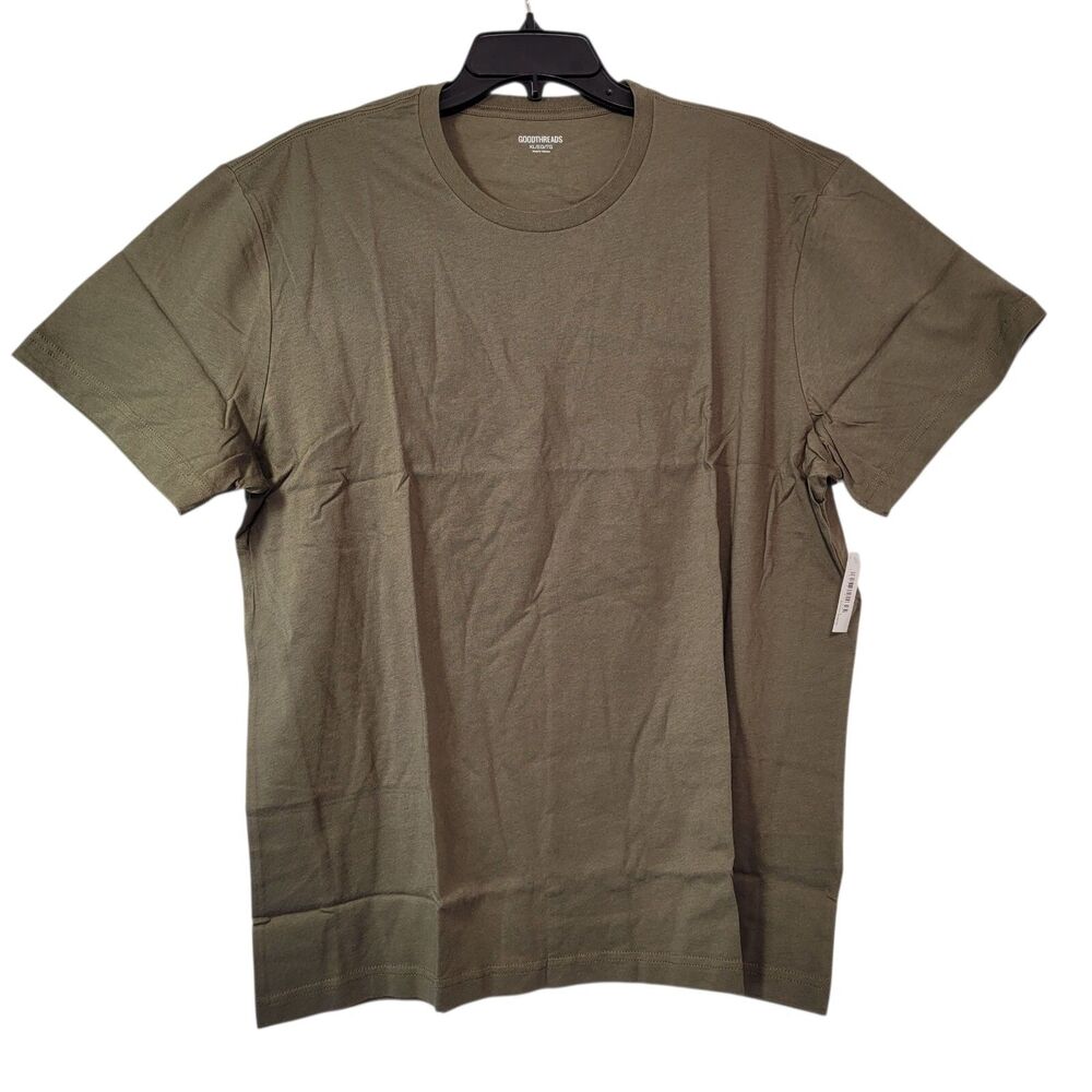 Good Threads Men’s Casual Short Sleeve Crew Neck T-Shirt Green Olive X-Large